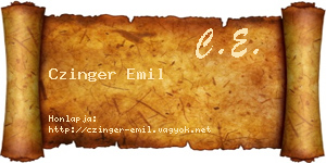 Czinger Emil névjegykártya